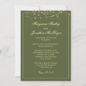 Invitation Mariage élégant avec QR Code vert (Devant)