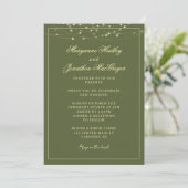 Invitation Mariage élégant avec QR Code vert (Debout devant)