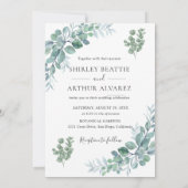 Invitation Mariage Élégant avec Verdure d'Eucalyptus (Dos)
