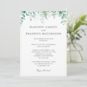 Invitation Mariage Élégant avec Verdure d'Eucalyptus (Debout devant)