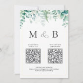 Invitation Mariage Élégant avec Verdure d'Eucalyptus (Dos)