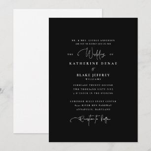 Invitation Mariage élégant B/N Parents de la mariée