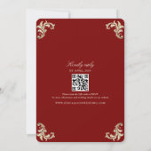 Invitation Mariage élégant baroque or et burgundy (Dos)
