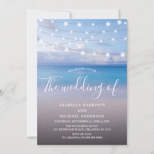 Invitation Mariage Elegant Beach (Devant)