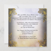 Invitation Mariage élégant beige or (Dos)