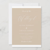 Invitation Mariage élégant Beige Terre moderne (Devant)