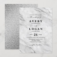 Mariage élégant blanc et argent avec marbre et pai