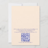 Invitation Mariage élégant bleu de mer violet QR Code plage (Dos)
