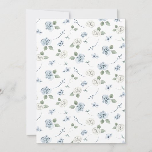 Invitation Mariage élégant bleu Dusty (Dos)