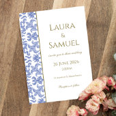 Invitation Mariage élégant bleu et blanc