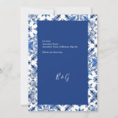 Invitation Mariage élégant bleu et blanc grec Enregistrer la  (Dos)