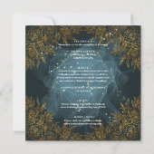 Invitation Mariage Élégant Bleu et Noir (Dos)