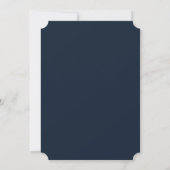 Invitation Mariage élégant bleu foncé et or (Dos)