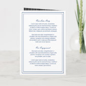 Invitation Mariage Élégant Bleu Marine Classique (Dos)