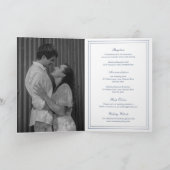 Invitation Mariage Élégant Bleu Poussiéreux Classique (Intérieur)