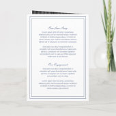 Invitation Mariage Élégant Bleu Poussiéreux Classique (Dos)