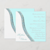 Invitation Mariage élégant bleu sarcelle (Devant / Derrière)