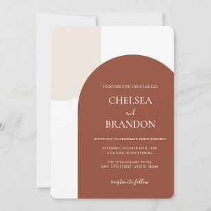 Invitation Mariage Élégant Bohème Minimaliste avec Arche en T