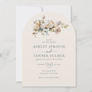 Invitation Mariage Élégant Bohème Vintage Floral Botanique Ar