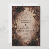 Invitation Mariage élégant Boho Goth (Devant)