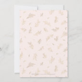 Invitation Mariage élégant, botanique et doré (Dos)