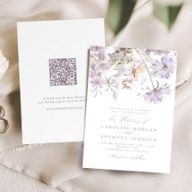 Mariage Élégant Botanique Floral Bohème Violet