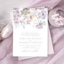 Mariage Élégant Botanique Floral Bohème Violet