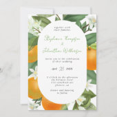 Invitation Mariage élégant botanique Mandarin Orange (Devant)