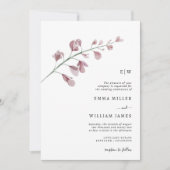 Invitation Mariage Élégant Botanique Simple (Devant)