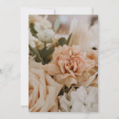 Invitation Mariage élégant, bouquet de fleurs, cadre vert (Dos)