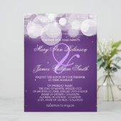 Invitation Mariage élégant, brillant et étincelant, violet (Debout devant)