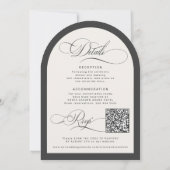 Invitation Mariage élégant calligraphie arc de luxe (Dos)