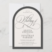 Invitation Mariage élégant calligraphie arc de luxe (Devant)