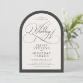 Invitation Mariage élégant calligraphie arc de luxe (Debout devant)