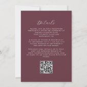 Invitation Mariage élégant calligraphie bourgogne QR Code (Dos)