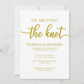 Invitation Mariage Élégant Calligraphié en Or (Devant)