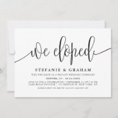 Invitation Mariage Élégant Calligraphié Noir (Devant)