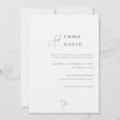 Invitation Mariage Élégant Calligraphie Noir & Blanc Simple (Devant)