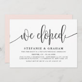 Invitation Mariage Élégant Calligraphie Noire (Devant / Derrière)