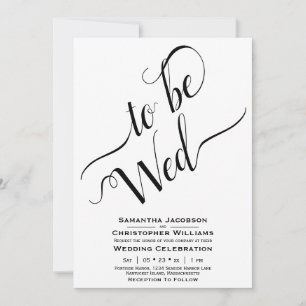 Invitation Mariage Élégant Calligraphie Simple Blanc