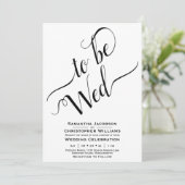 Invitation Mariage Élégant Calligraphie Simple Blanc (Debout devant)