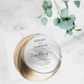 Invitation Mariage élégant cercle or et argent