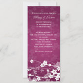 Invitation Mariage Élégant Cerisier Fleur Prunier (Dos)