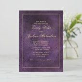 Invitation Mariage Élégant Chic Moderne Violet prune (Debout devant)