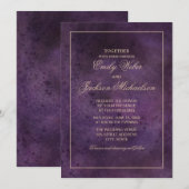 Invitation Mariage Élégant Chic Moderne Violet prune (Devant / Derrière)