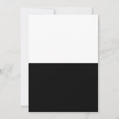Invitation Mariage élégant chic moitié noir blanc et or (Dos)