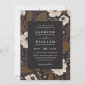 Invitation Mariage Élégant Chic Rustique Fleurs de Forêt Bohè (Devant)