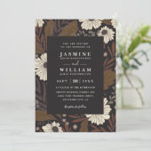Invitation Mariage Élégant Chic Rustique Fleurs de Forêt Bohè (Debout devant)