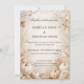 Invitation Mariage Élégant Citrouille d'Automne (Devant)