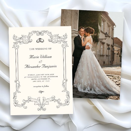 Invitation Mariage élégant classique